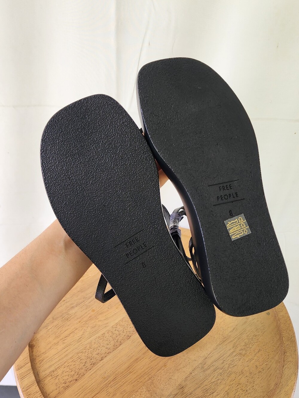 Free People Winnie Wrap Black Lace Up Sandals - Picture 6 of 10